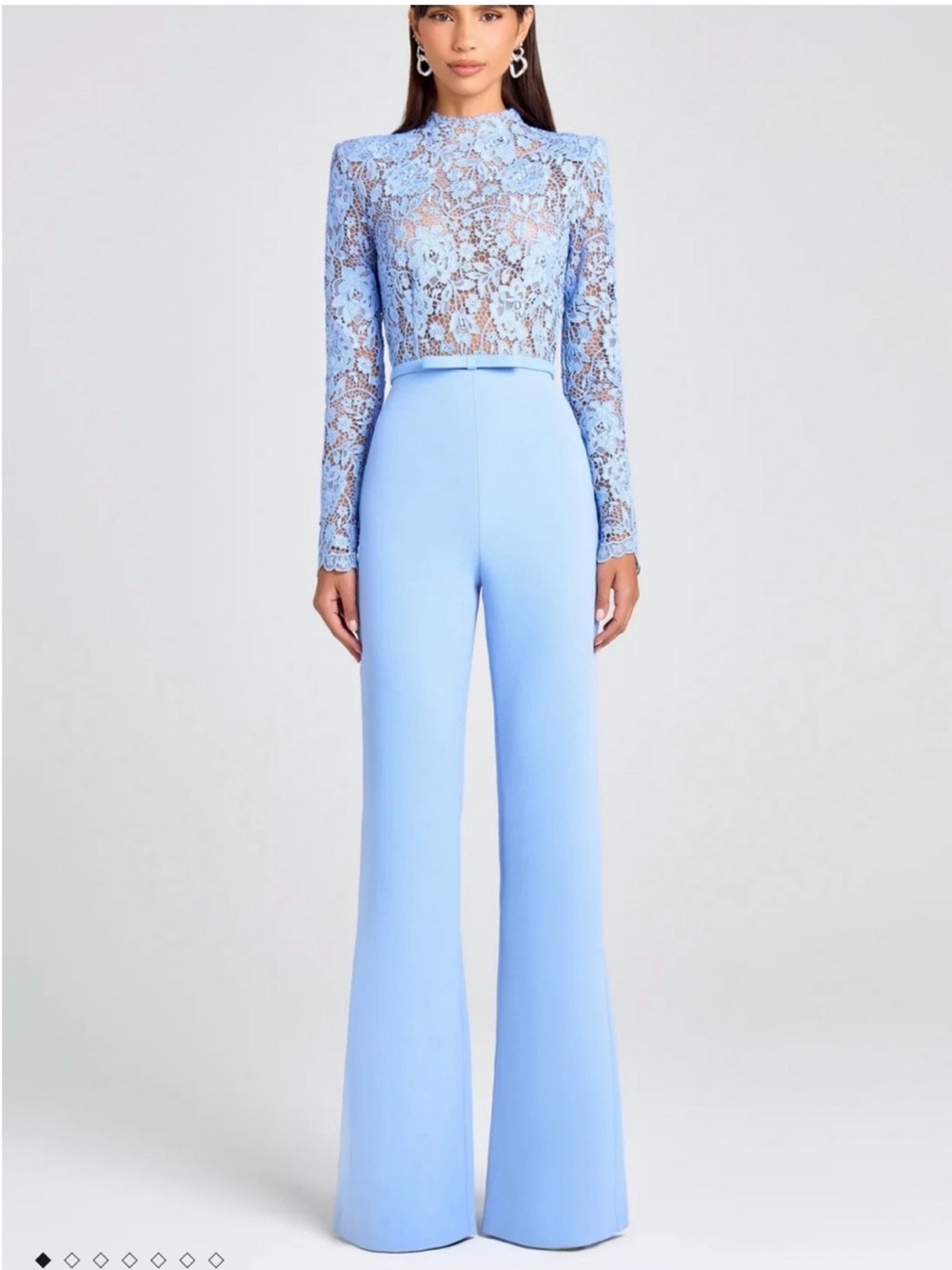 Nadine Merabi Maddie Lace Jumpsuit Light Blue/ Pastel Size 8